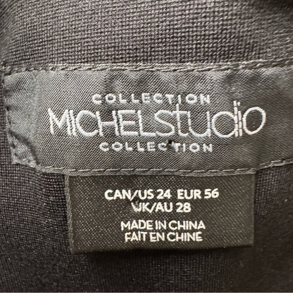 Addition Elle Michel Studio Mixed Media Faux Leather Cropped Moto Jacket Size 24 - Picture 9 of 9